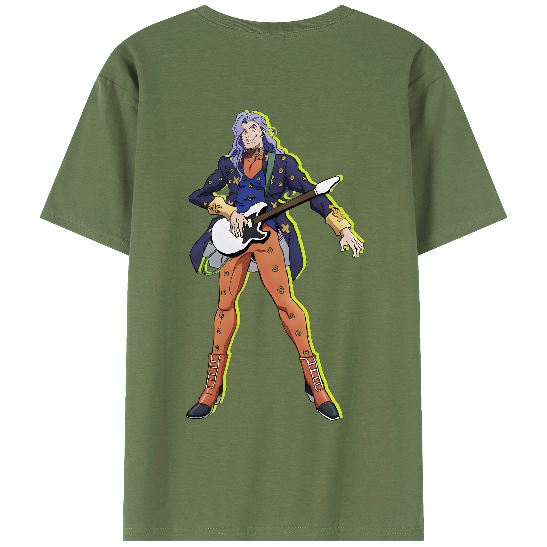 （画像用） ジョジョの奇妙な冒険 おといし あきら JoJo's Bizarre Adventure Akira Otoishi 綿100％ メンズ半袖Tシャツ（バックプリント） 通気性